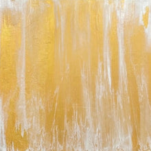 Load image into Gallery viewer, non representational artist, abstract artist, black female artist, home decor, mixed media, gold and white acrylic paint
