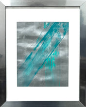 Load image into Gallery viewer, non representational artist, abstract artist, black female artist, home decor, mixed media, blue and silver acrylic paint
